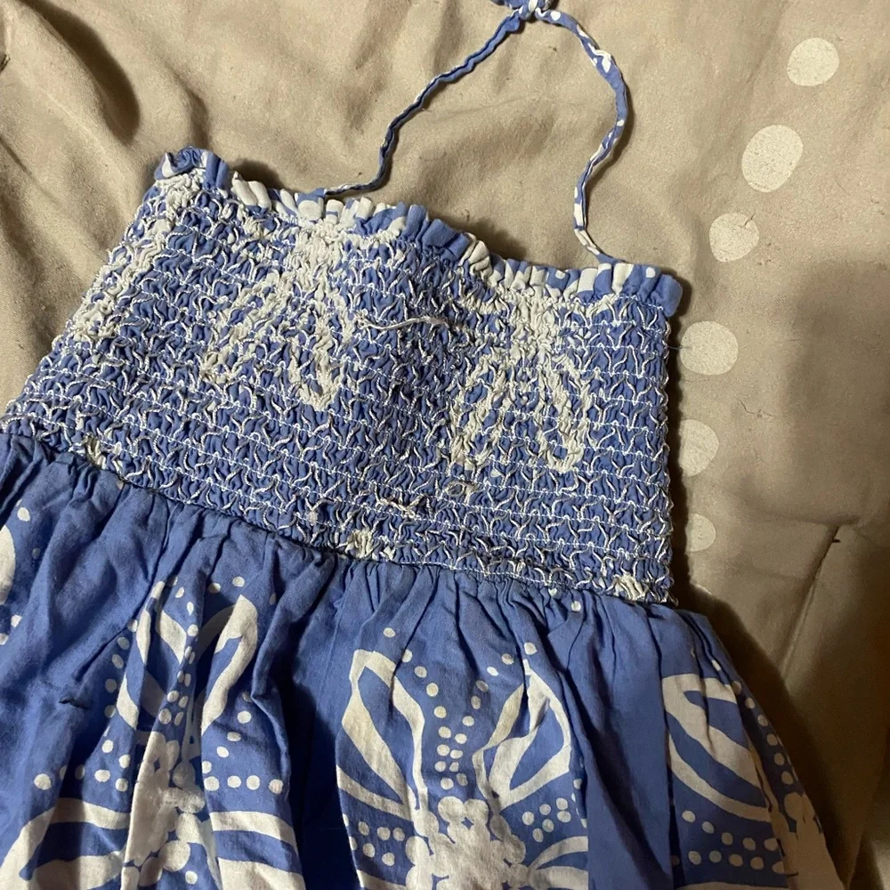 Old Navy Kids Dress in Blue and White Pattern‎